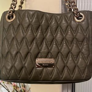 Valentino soft green color by Mario Valentino Spa Made in Italy leather bag